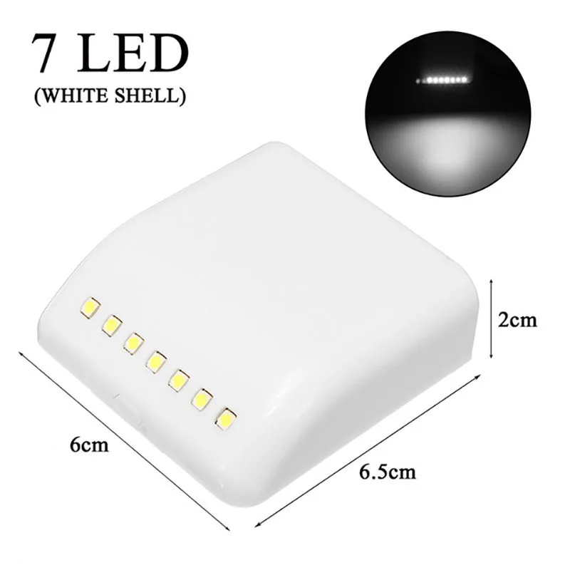 7LEDs PIR Motion Sensor Night Lamp Battery Powered Intelligent LED Night Light With Motion Sensor For Wardrobe Drawer Bedroom