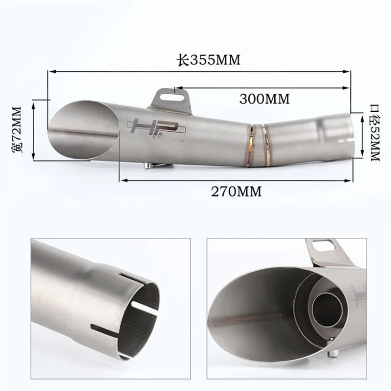 Motorcycle Moto Hp Exhaust Pipe with DB Killer for Yamah YZF R6 (2004 -2016) Moto Escape R6 Muffler Echappement Moto