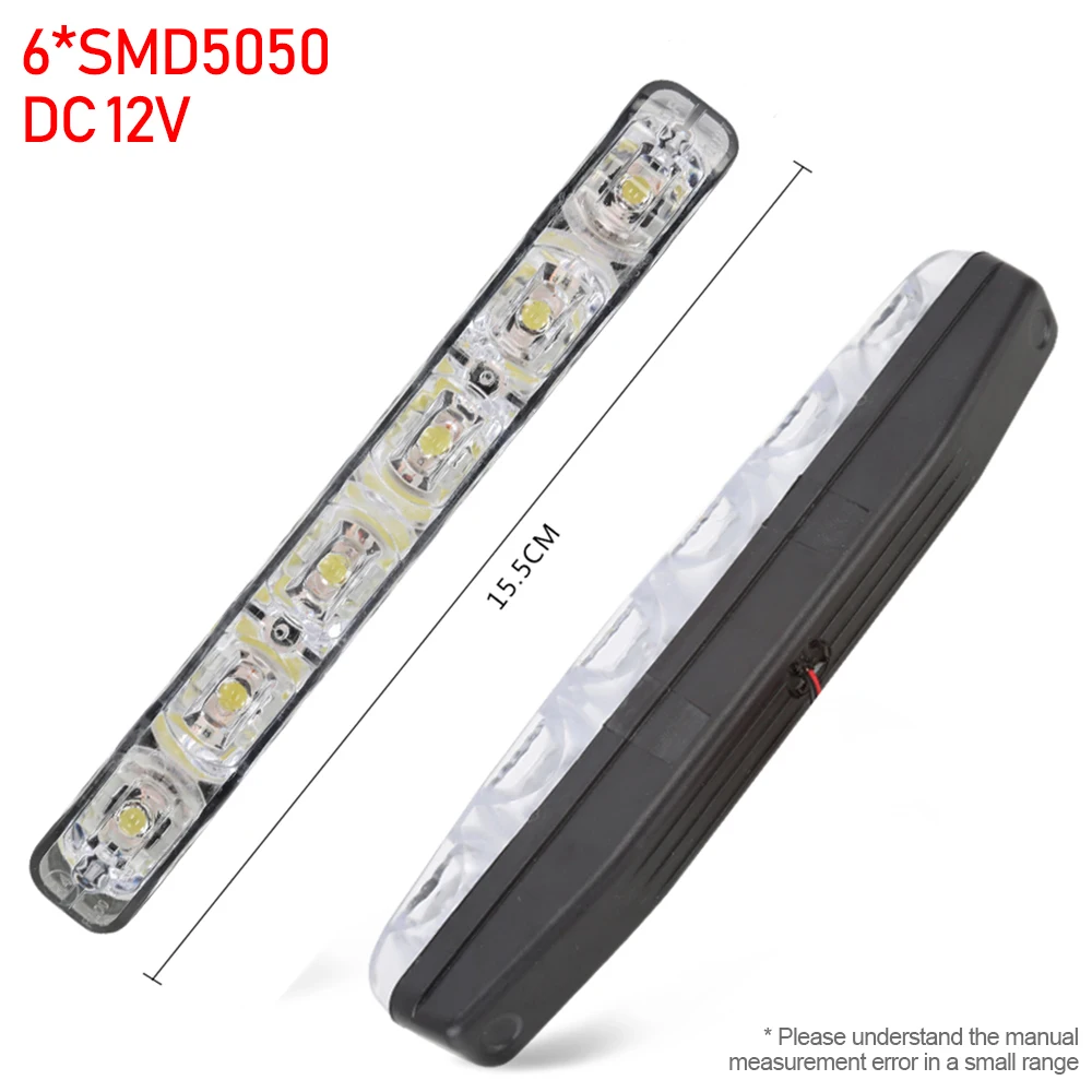 2pcs DRL Daytime Running Lights Car-styling Fog DRL Daytime Lamp DC12V 6000K Waterproof Super Bright Car Stylish Light