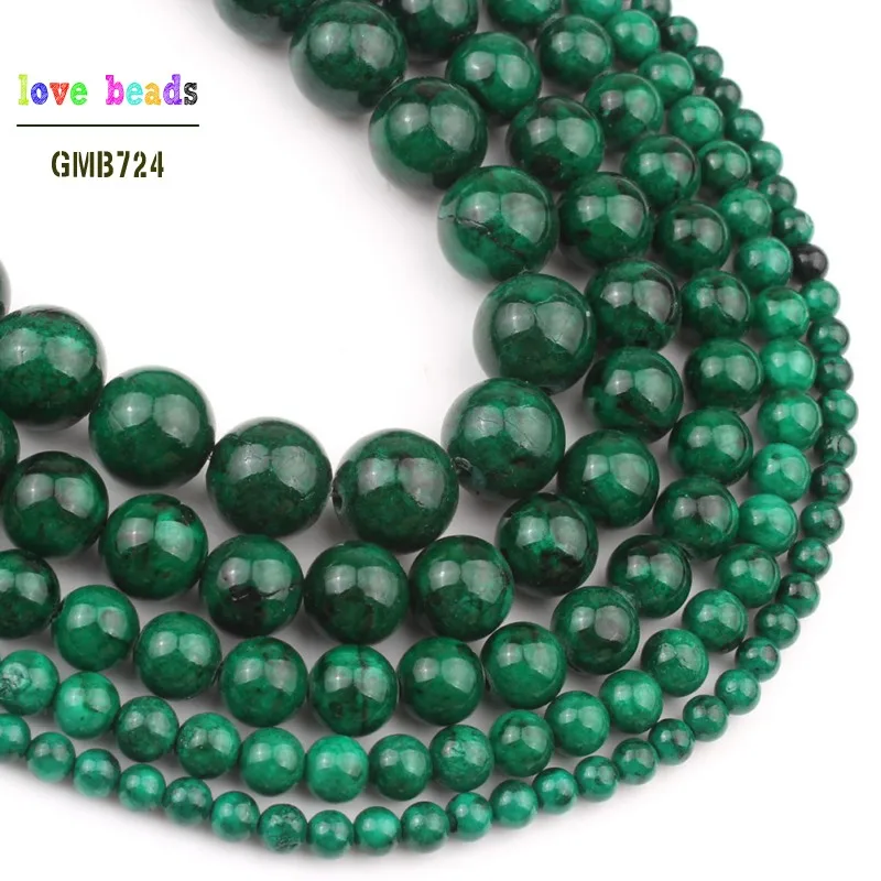 Drak Green Jades Beads for Jewelry Making 15 Inch DIY bracelets for women 6/8/10/12mm