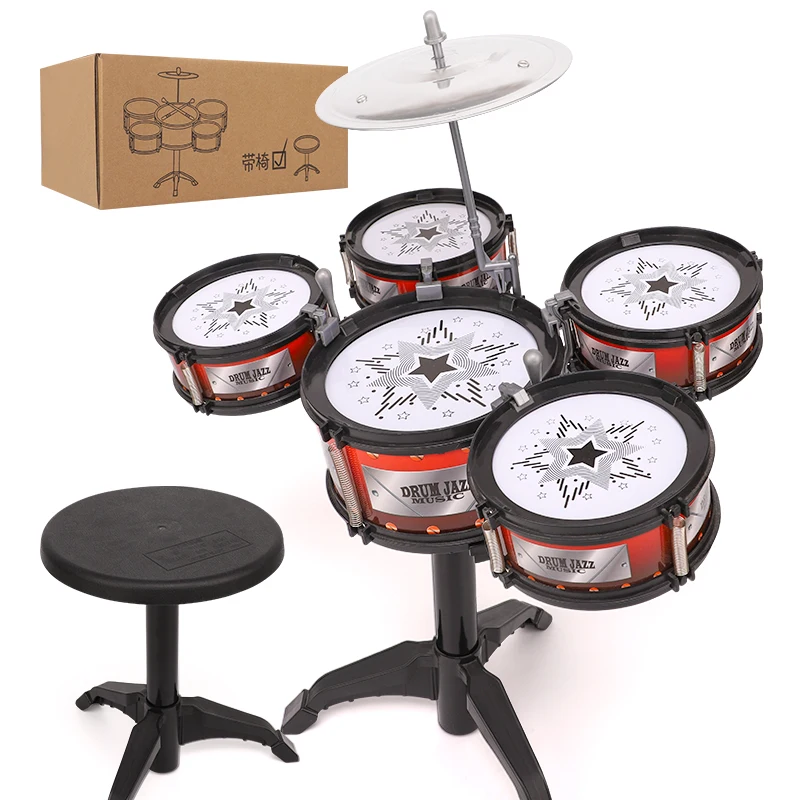 Simulazione Drum set Junior Drums Kit Kids Jazz Drums Percussion strumento musicale Wisdom Development Toys For Children Gifts