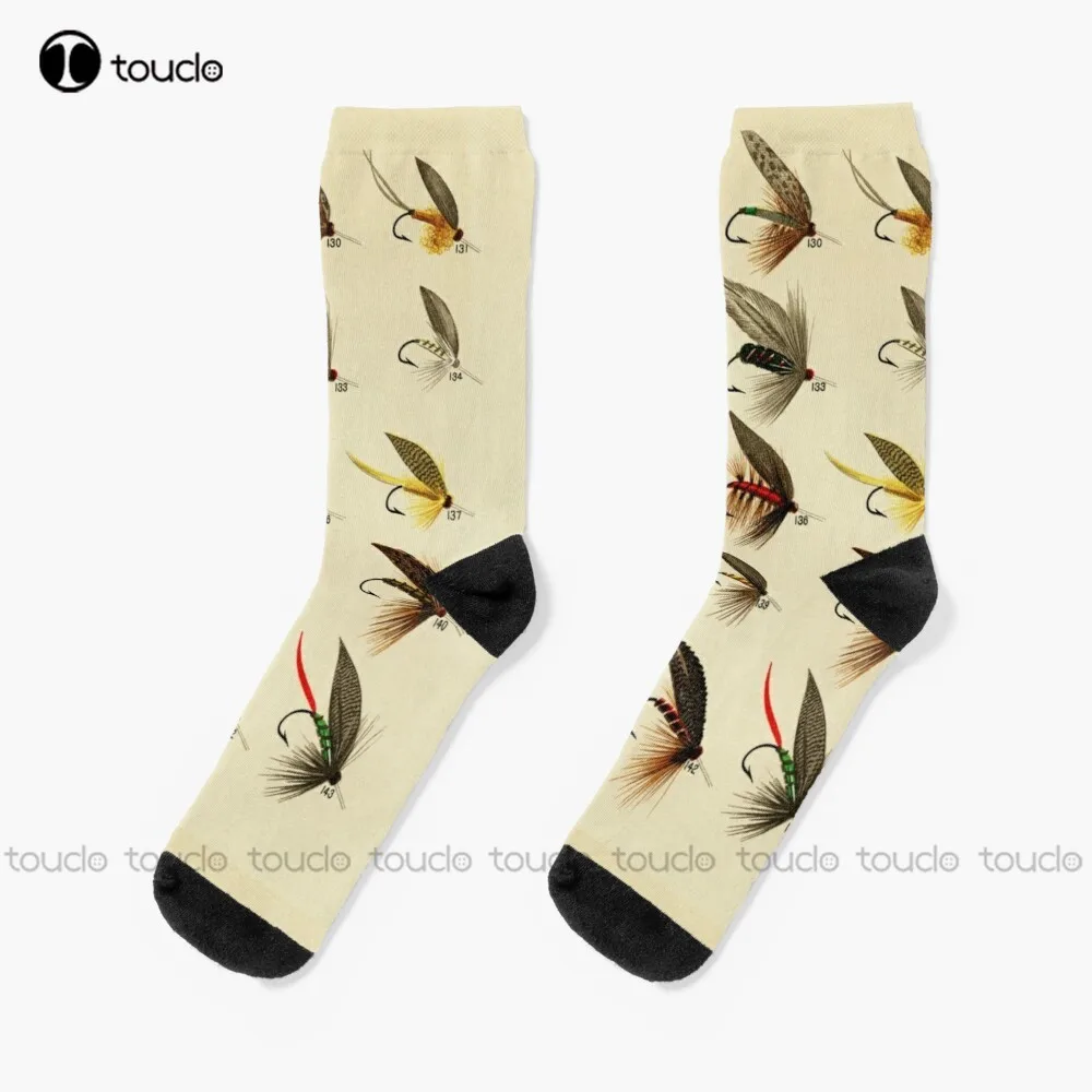 

Trout Flies Nature Rustic Fly Fishing Fish Fishing Fisherman Socks Soccer Socks Unisex Adult Teen Youth Socks Christmas Gift