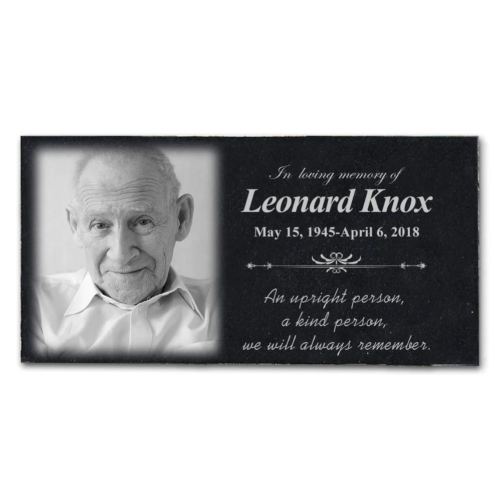 Character memorial stone Marble stone can engrave photos for Loved one\'s death Memorial gift - 12 x6 Inches JSYS