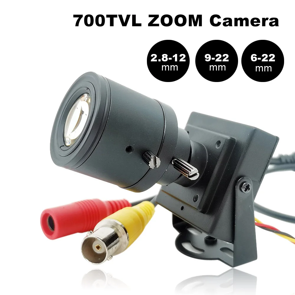 2.8-12mm / 9-22mm / 6-22mm Varifocal Zoom Mini Security Camera Analog Manual Adjustable Lens + RCA Connector Car Overtaking Came