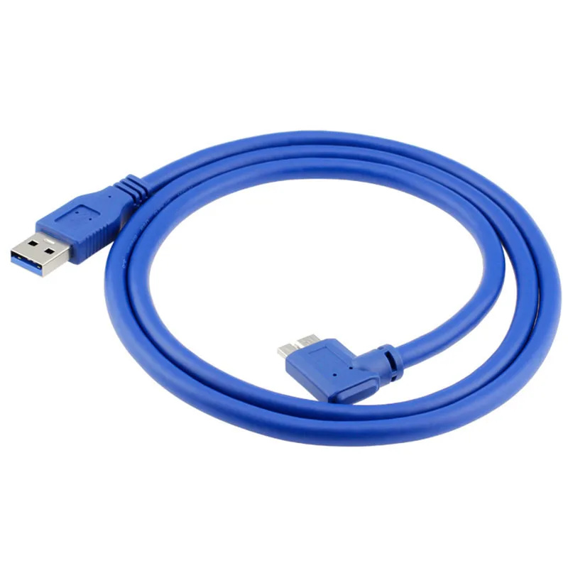 كابل USB 3.0 Type A ذكر إلى Micro B ذكر بزاوية 90 درجة 5 جيجابت في الثانية ، كابل لكاميرا SLR/قرص صلب متنقل 0.6 متر/1 متر