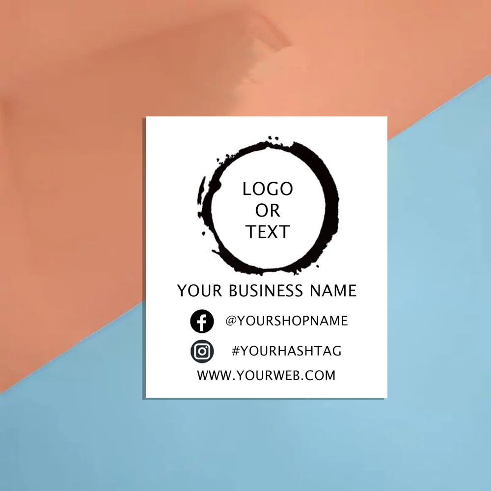 Mini Square Business Cards, Budget Card Template, Minimalist Branding, Your Logo Here, Thank you Order Cards, Social Media Card