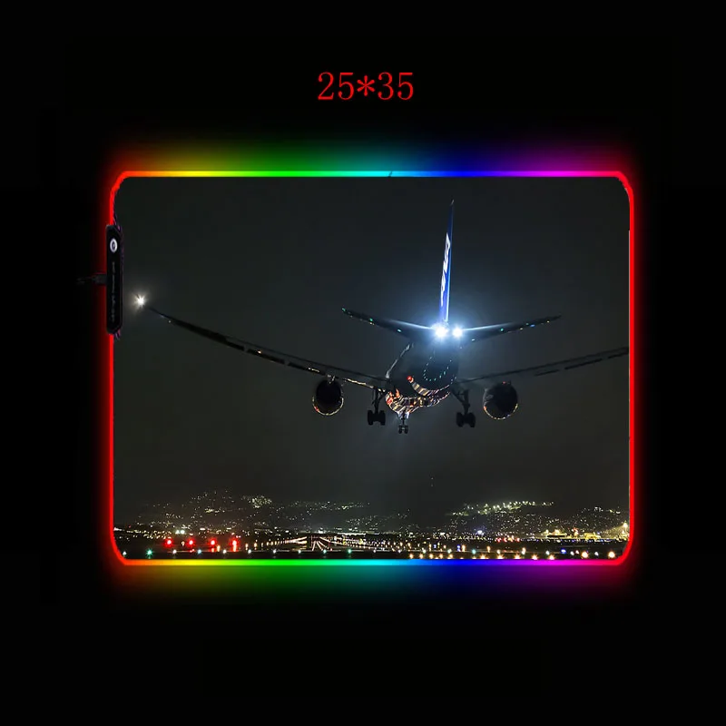 Airplane Computer Mouse Pad RGB LED Light Game MousePad Large Mouse Pad Gamer XXL Mause Carpet PC Desktop Pad Gaming Desk 90x40