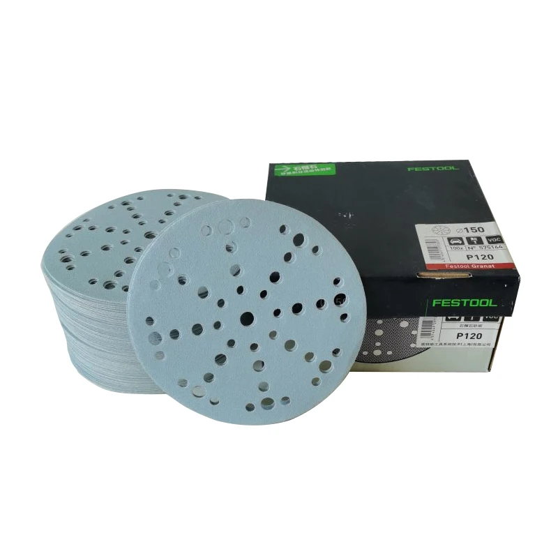 Serious Grit 5-Inch 9-Hole 400 Grit Hook & Loop Sanding Discs – 50 Pack, Heavy-Duty Polyester Film, Anti-Clog, Reusable, Fits Festool & Random Orbital Sanders