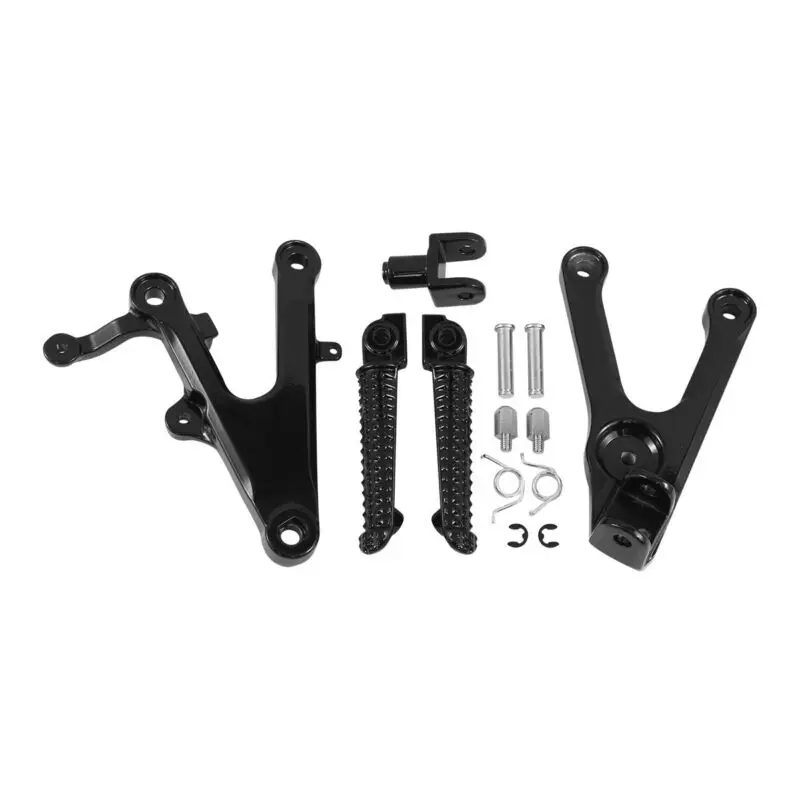 Motorcycle Front Footrest Foot Pegs bracket For Yamaha YZF R6 2003-2005 2004 YZF-R6S 2006-2009 Silver/Black