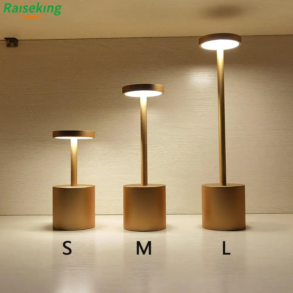 USB Rechargeable 5200mAh Battery Aluminium Led Cordless Table Lamp With Touch Dimmable For Restaurant Hotel Ktv Bar Dinning Room