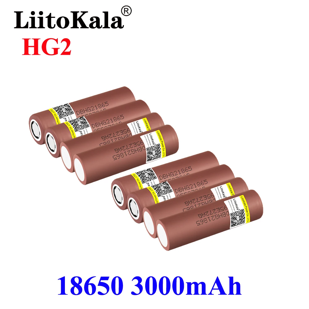 Gorąca bateria LiitoKala HG2 18650 3000mah 3.7V o wysokim rozładowaniu 30A akumulator odpływ lub Box Mod latarka