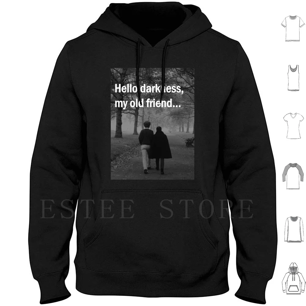 Simon And Garfunkel Hoodies Long Sleeve Darkness Hello Simon And Garfunkel Sound Of Silence