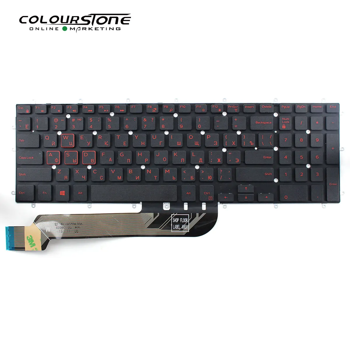 RU Laptop Keyboard With Backlit For Dell Inspiron 7566 7567 5570 5770 5775 5575 7570 7577 Russian Notebook Red Letter Keyboard