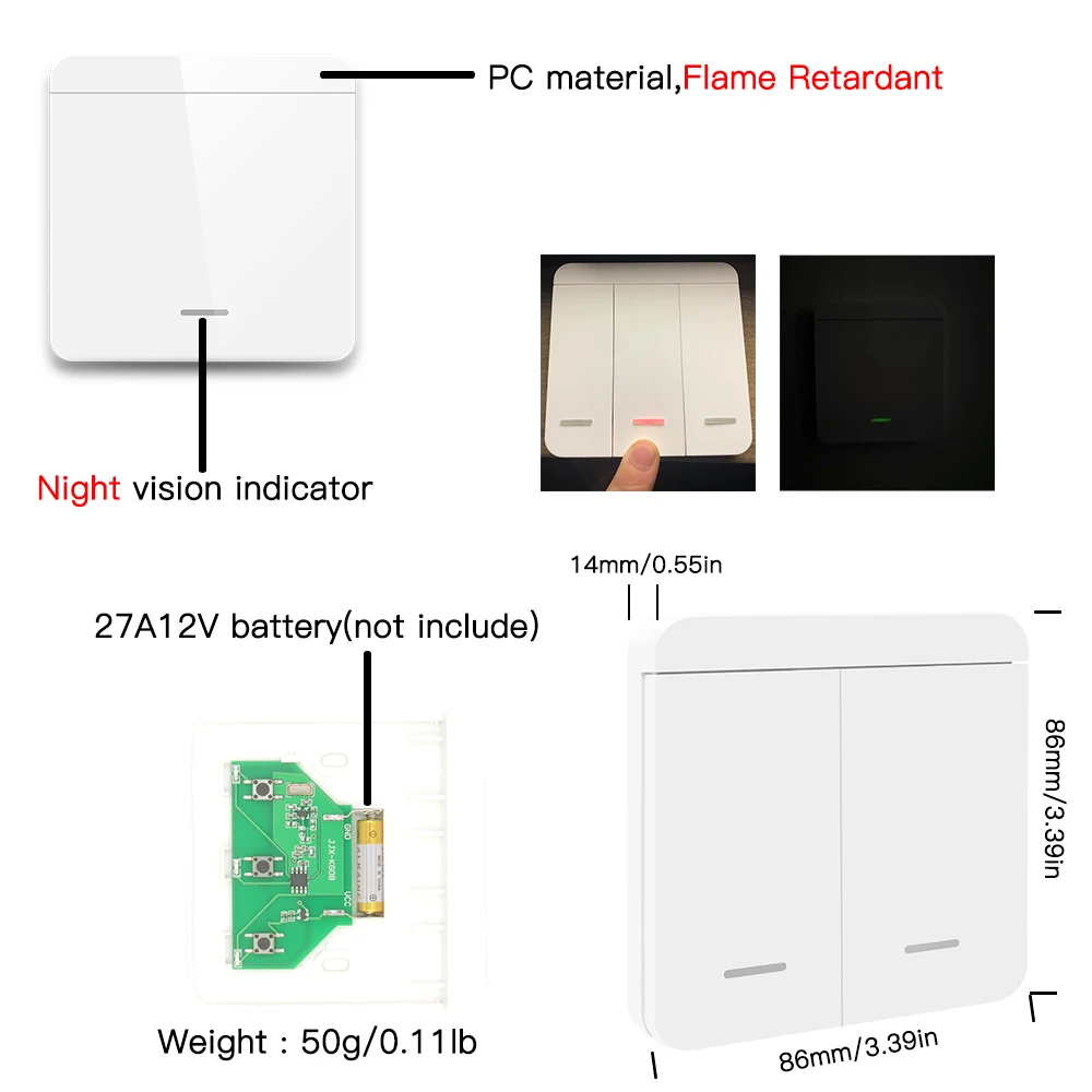 110V 220V Wireless Switch Rf 433MHz Remote Control Light Switch and Wall Panel Switch 10A Breaker Module for Home Lamp Fan LED image 5