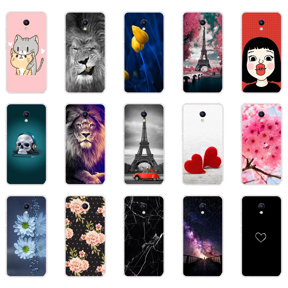 For Meizu M5 Note  Case Soft TPU Silicon Back Cover For Meizu M5 Note Case M5 Rose Print Phone Case Coque Para