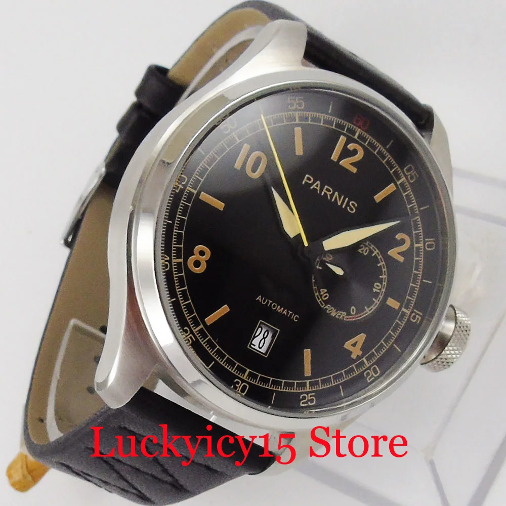 2020 New Arrival Classic Big Automatic 48mm Men Watch Date Window Brushed Case Leather Strap