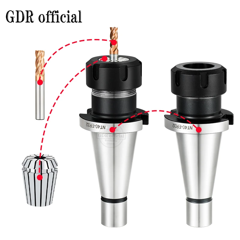 Soporte de herramientas ISO30, ISO40, ISO50, NT30, NT40, NT50, ER11, ER16, ER20, ER25, ER32, ER40