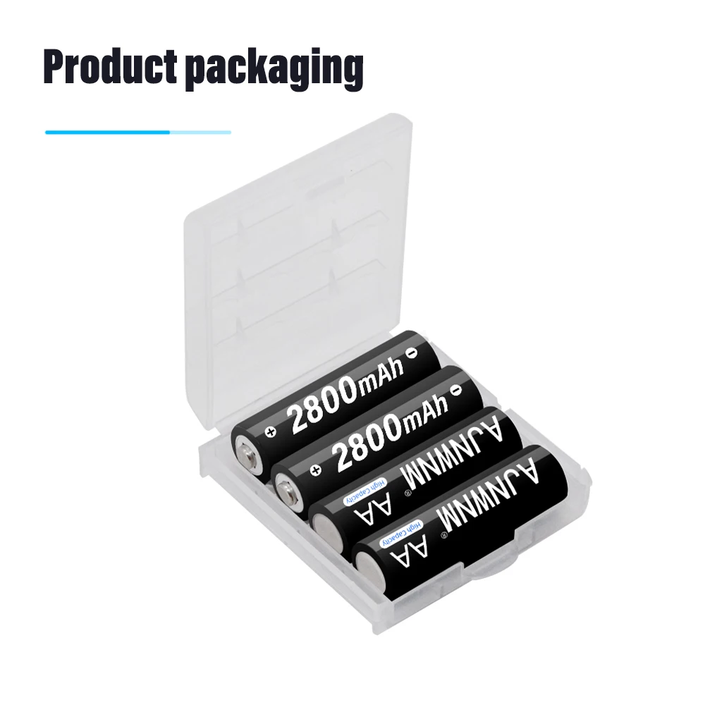 Перезаряжаемая никель-металлогидридная батарейка AA 1,2 мАч, перезаряжаемая батарейка AA для пульта дистанционного управления, микрофона, пер...