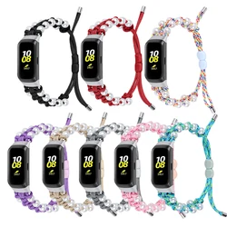 Braided rope band for Samsung galaxy fit sm r370 strap adjustable Pearl Women Girls Bracelet for Samsung galaxy r370 accessories