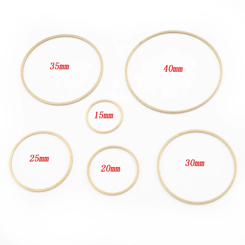 40pcs/lot Brass Round Charms Circle Frame Pendant Connector For DIY Necklace Earring Bracelet Jewelry Finding Making Supplies