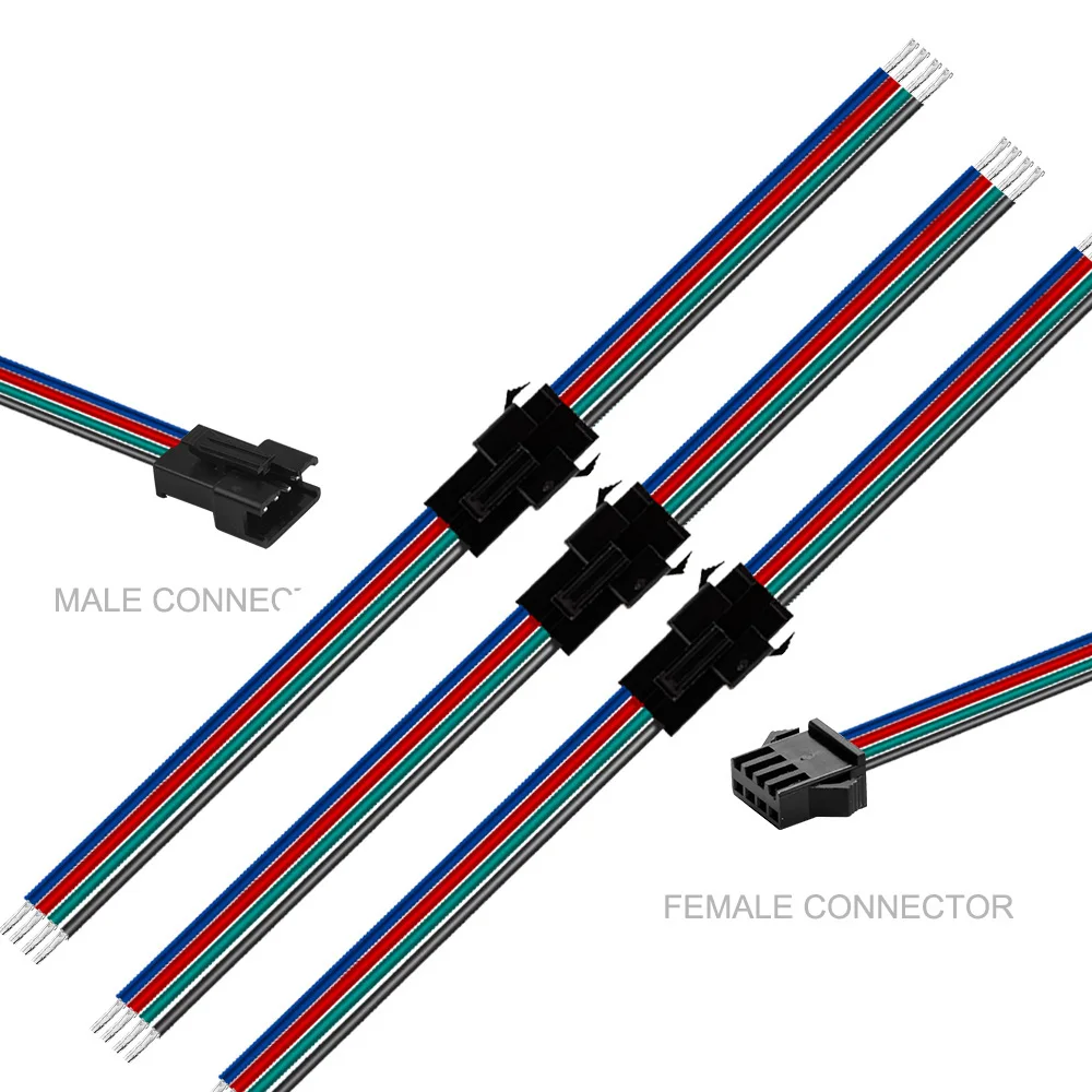 2Pin 3Pin 4Pin 5Pin led strip light Connector Male & Female Wire for Single RGB RGBW WS2812/WS2811/WS2815 IC LED Strip 5 Pairs