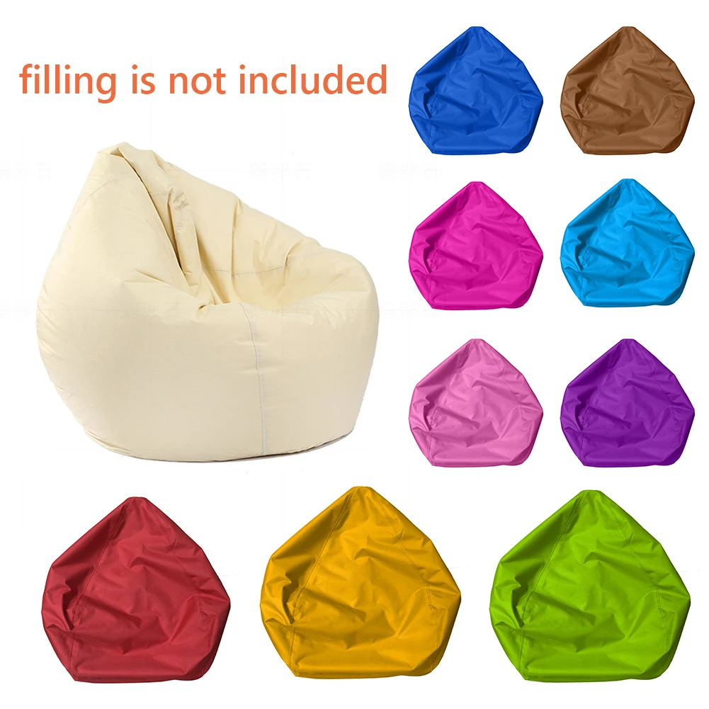 1PCS 70x80cm Waterproof Stuffed Animal Bean Bag Cover Solid Colorful Oxford Chair Cover For Beanbag(filling is not included)