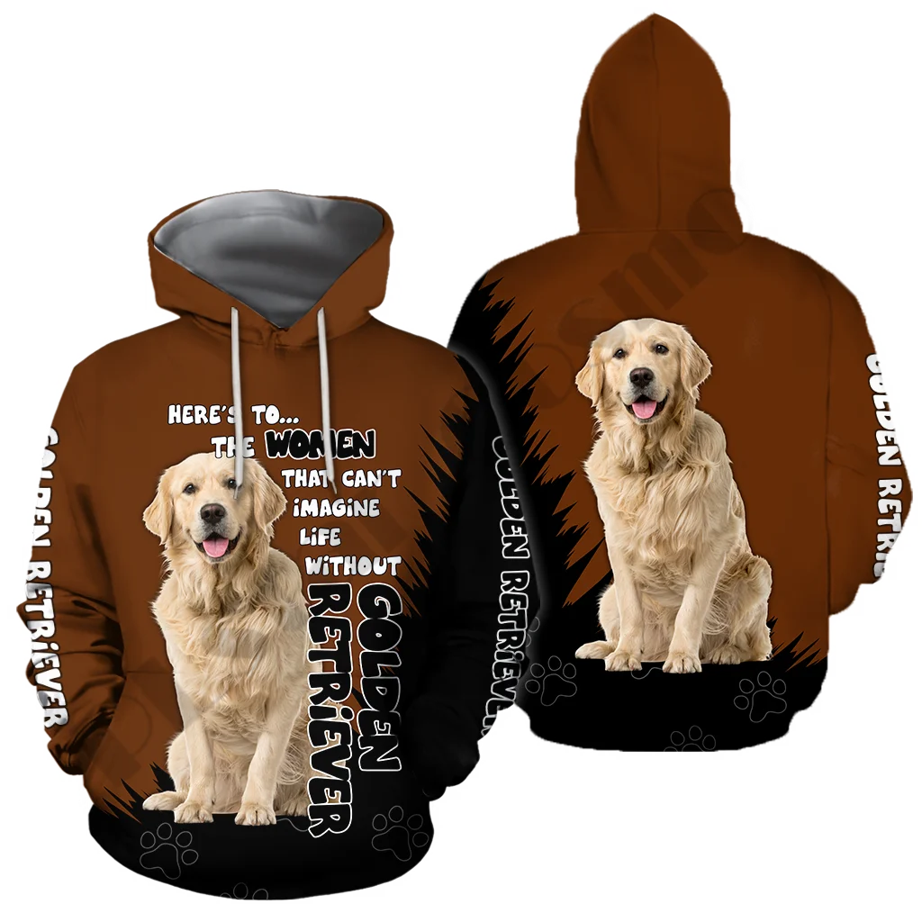 PLstar Cosmos 3Dprint Newest Golden Retriever Dog Art Harajuku Premium Streetwear Unisex Unique Casual Hoodies/Sweatshirt/Zip 5