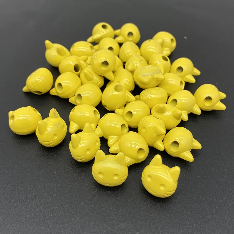 20pcs about 13mm Cute Cat Shape Acrylic Loose Spacer Beads Jewelry Making Bracelet Pendant Earring DIY Accessory
