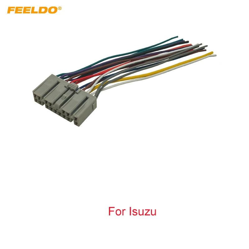 

FEELDO 1Pc Car Audio 16Pin Wire Cable Plug Into Factory Radio DIN Female Wiring Harness for Isuzu Power Stereo Wiring Adapter