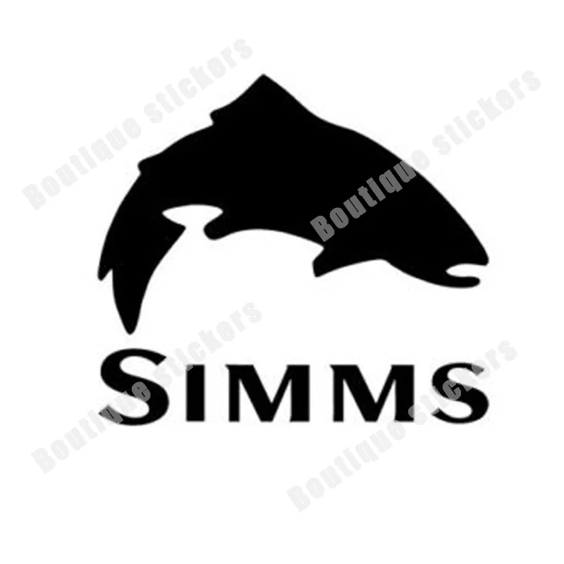 Simms Fishing Outdoor Sports Trout Vinyl Decal Sticker Car Window Cooler Truck Bumper Boot Art Pattern Windshield Accessories