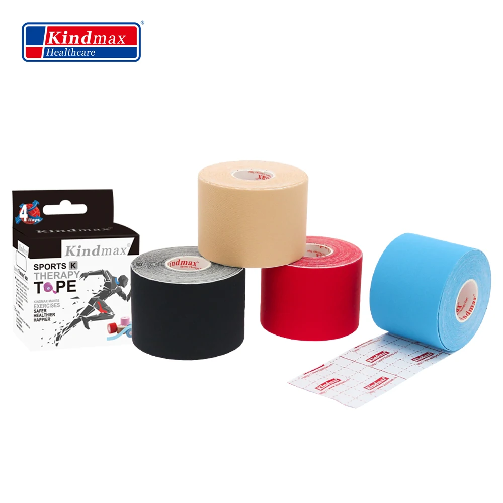 Kindmax High-Elastic Nylon Athletic Kinesiology Recovery Tape for Muscle Support,Four-sides Stretch 60% 5cmx5m Roll