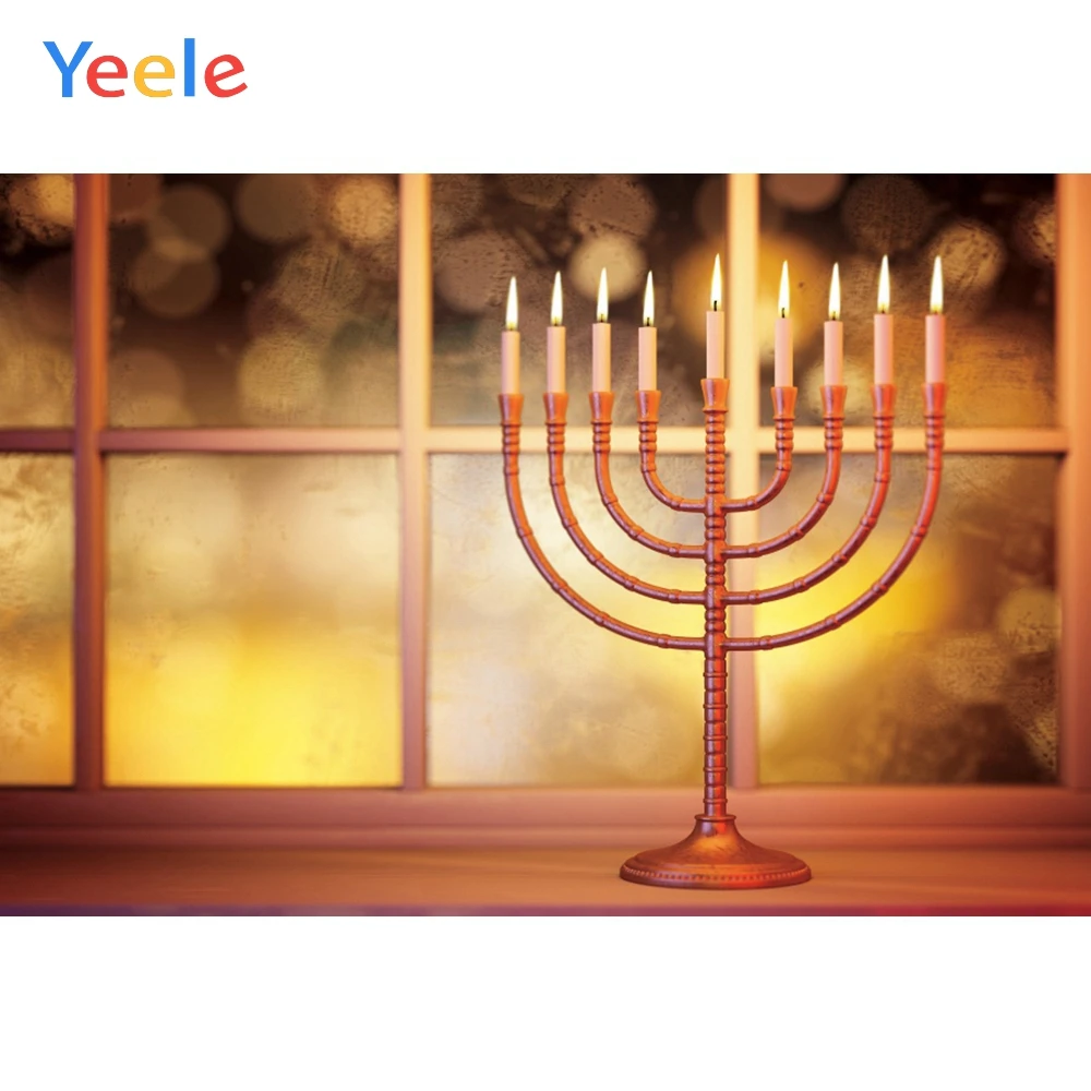 Happy Hanukkah Party Portraitเทียนปาร์ตี้การถ่ายภาพฉากหลังส่วนบุคคลถ่ายภาพพื้นหลังสำหรับPhoto Studio