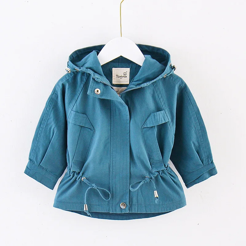 New fashion girls spring coat jackets green blue Autumn kids jacket sleeve fashion baby coat girls baby jacket Windbreaker 2-7Y