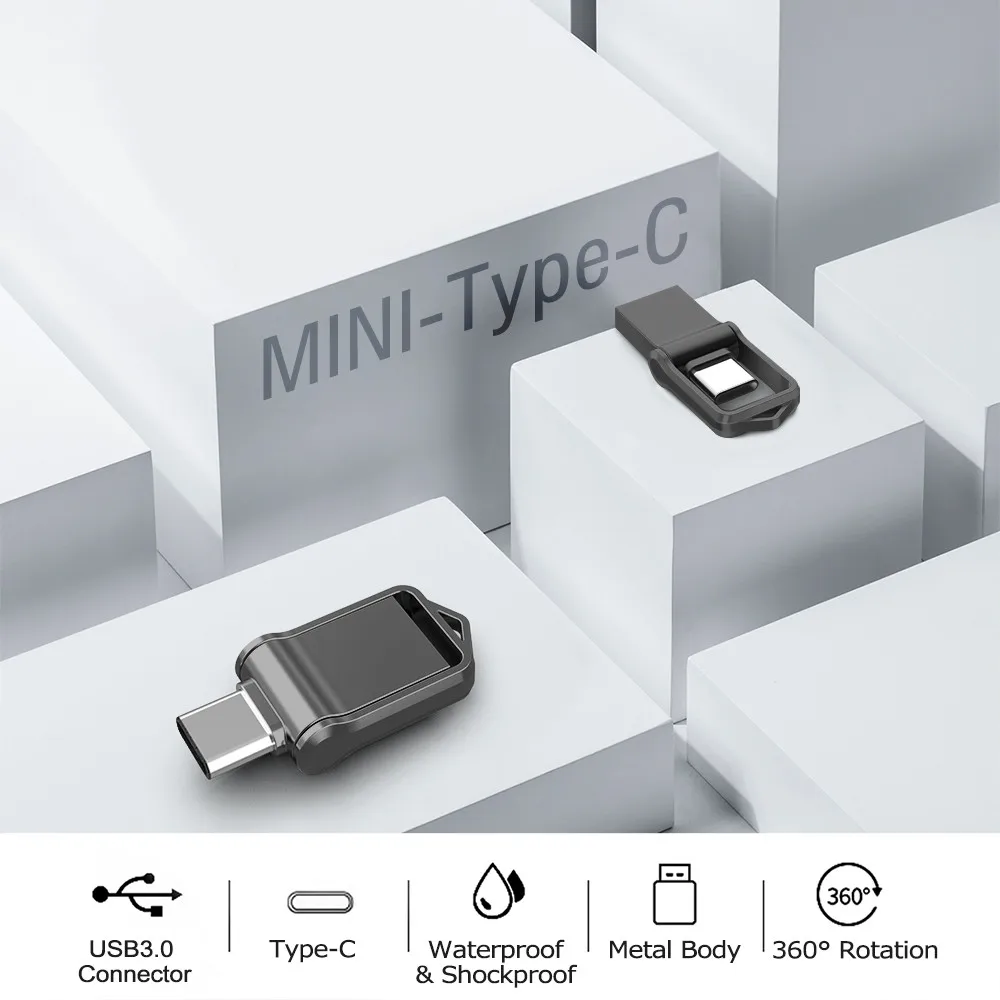 TOPESEL32GB 64GB 128GB Type C Ultra Dual Mini USB 3.0 Flash Drive Memory Stick U Disk Thumb Drive