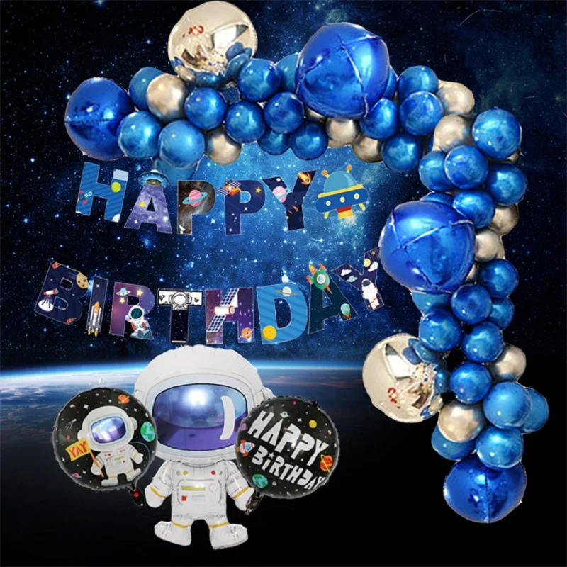 

Outer Space Balloon Garland Kit Universe Space Planets Party Garland Kit UFO Rocket Balloons for Kids Birthday Party Decorations