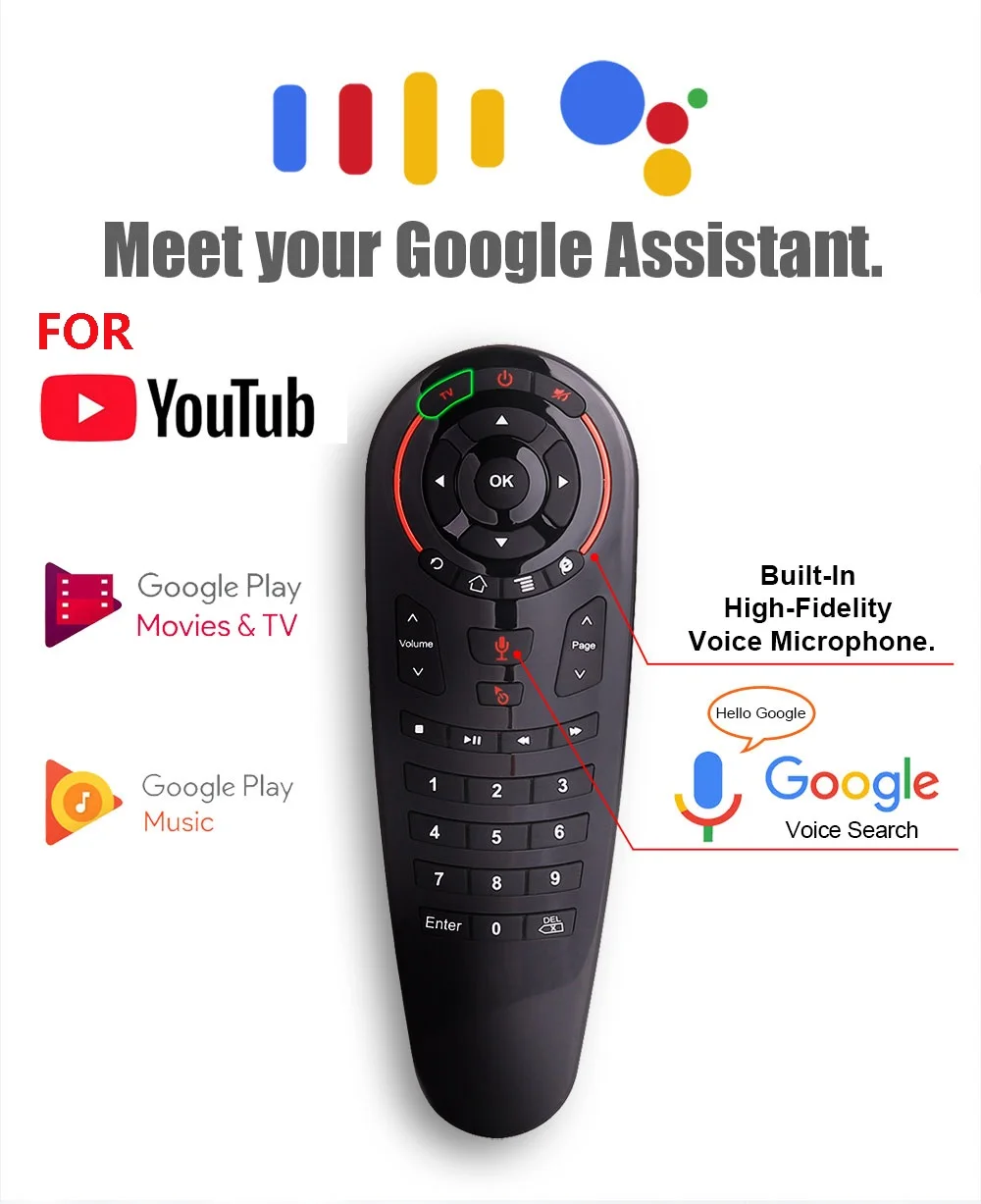 VONTAR G30S Suara Remote Control Air Mouse Wireless Mini Keyboard dengan IR Belajar untuk Android TV Box PC