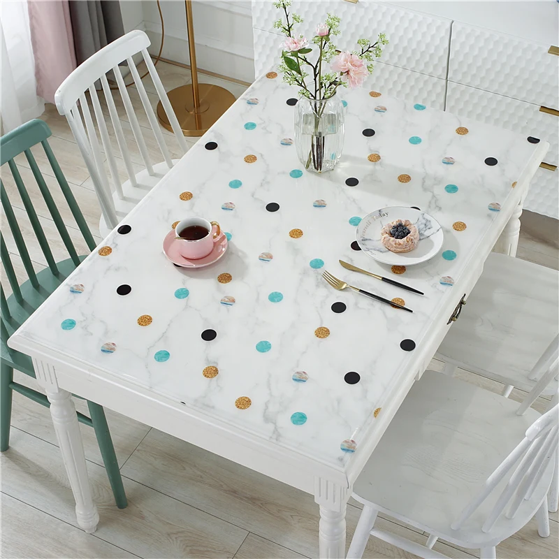 Soft Glass Tablecloth PVC tablecloths waterproof rectangular table cover pad home textiles dining table covers soft glass cloth