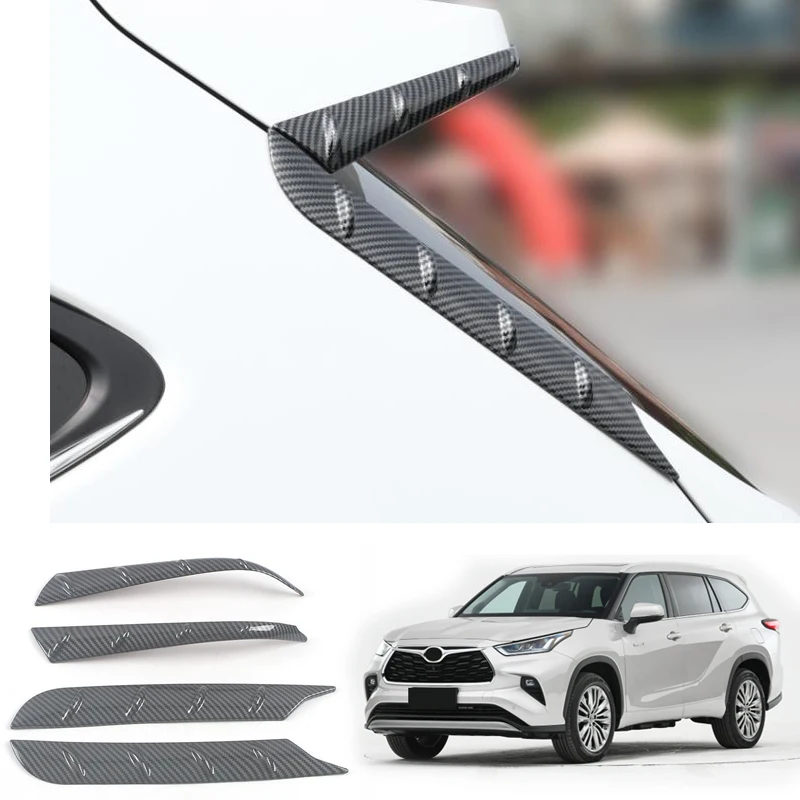 For Toyota Kluger Highlander XU70 Refit 2022 2021 Rear wing trim strips trunk tailgate wing bright strips anti-scratch bumping