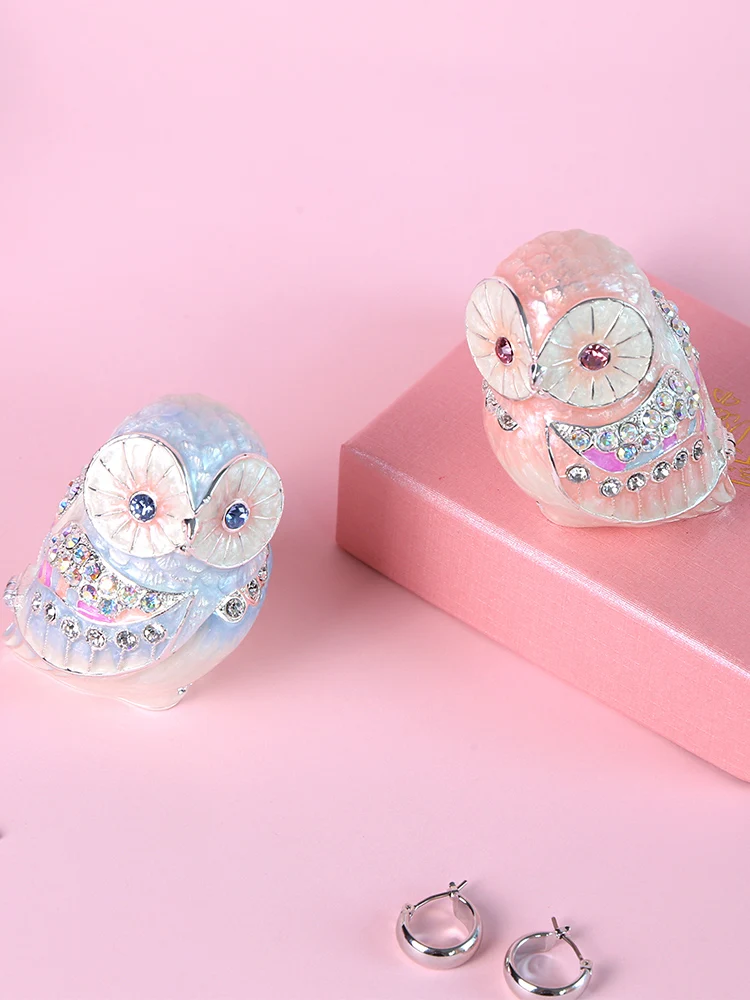 Japanese Piarth Jewel Box Big-owl Couple Handmade Jewelry Storage Box Birthday Gift Box Portable Case for Jewelry Gift Box