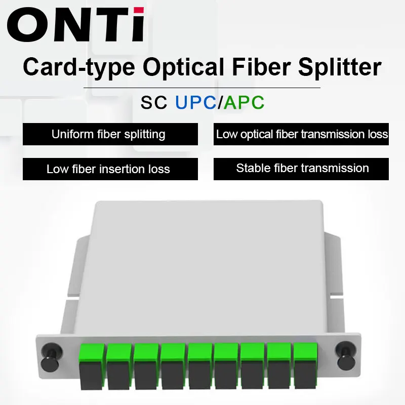 ONTi 5Pcs SC APC/UPC PLC 1X8 Splitter Fiber Optical Box FTTH PLC Splitter Box with 1X8 Planar Waveguide Type Optical Splitter