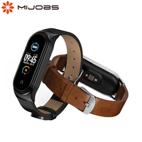 For Mi Band 6 Strap for Mi Band 5 Strap Leather Wristband for Xiaomi Miband 4 3 Bracelet Correa Wrist Belt NFC Global Version