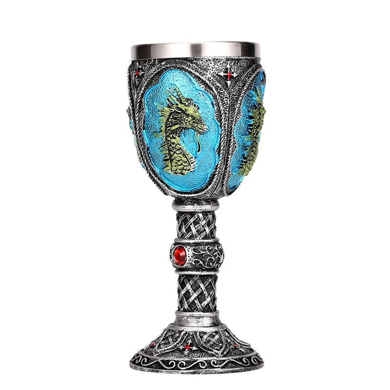 Dragon King żywica ze stali nierdzewnej czara 200ml wino retro szkło gotyckie kieliszki koktajlowe whisky Cup Pub Bar Drinkware Dropship