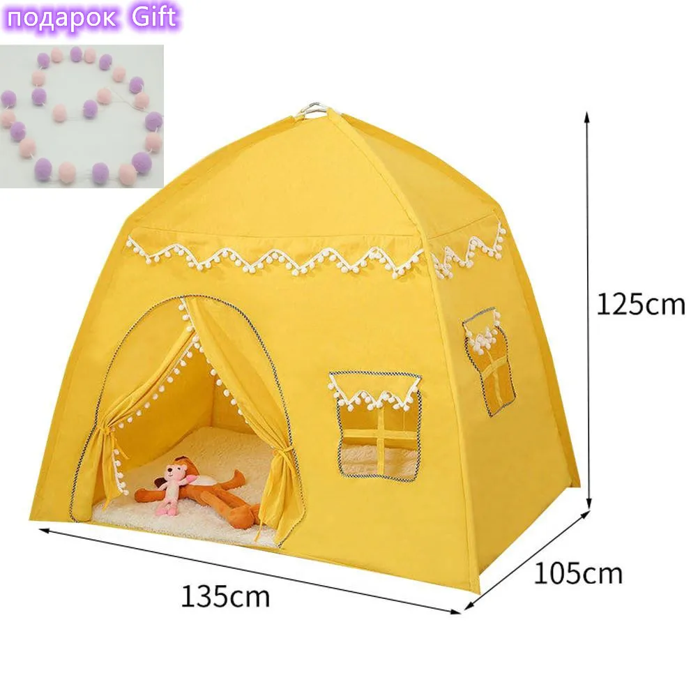 Tente de jeu pliable pour enfants, maison de grand espace, château de princesse rose, cabine, tente tipi pour enfants, cadeau d'anniversaire et de Noël