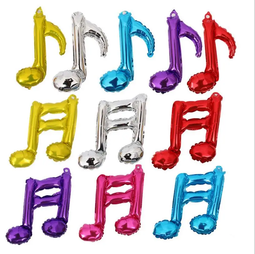 5pcs/lot Musical notes foil mylar balloons birthday party supplies inflatable wedding decorations supplies helium balloon