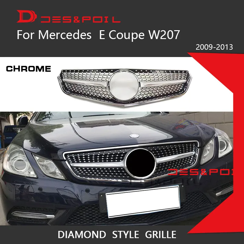 

W207 Алмазный гриль C207 гриль Prefacelift для Mercedes Benz E Coupe передний бампер Racing Grid Sport 2009-2013 E200 E320 E350 E400