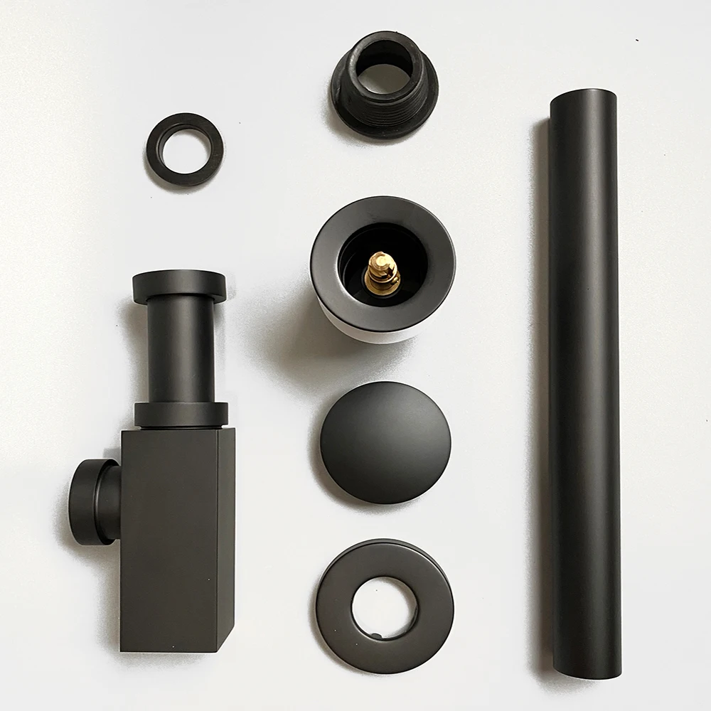 Basin Bottle Trap Drain With Sink Pop Up Siphon For Bathroom Euro Mordern Fixture Golden Black P-trap Hose For Home Renovation