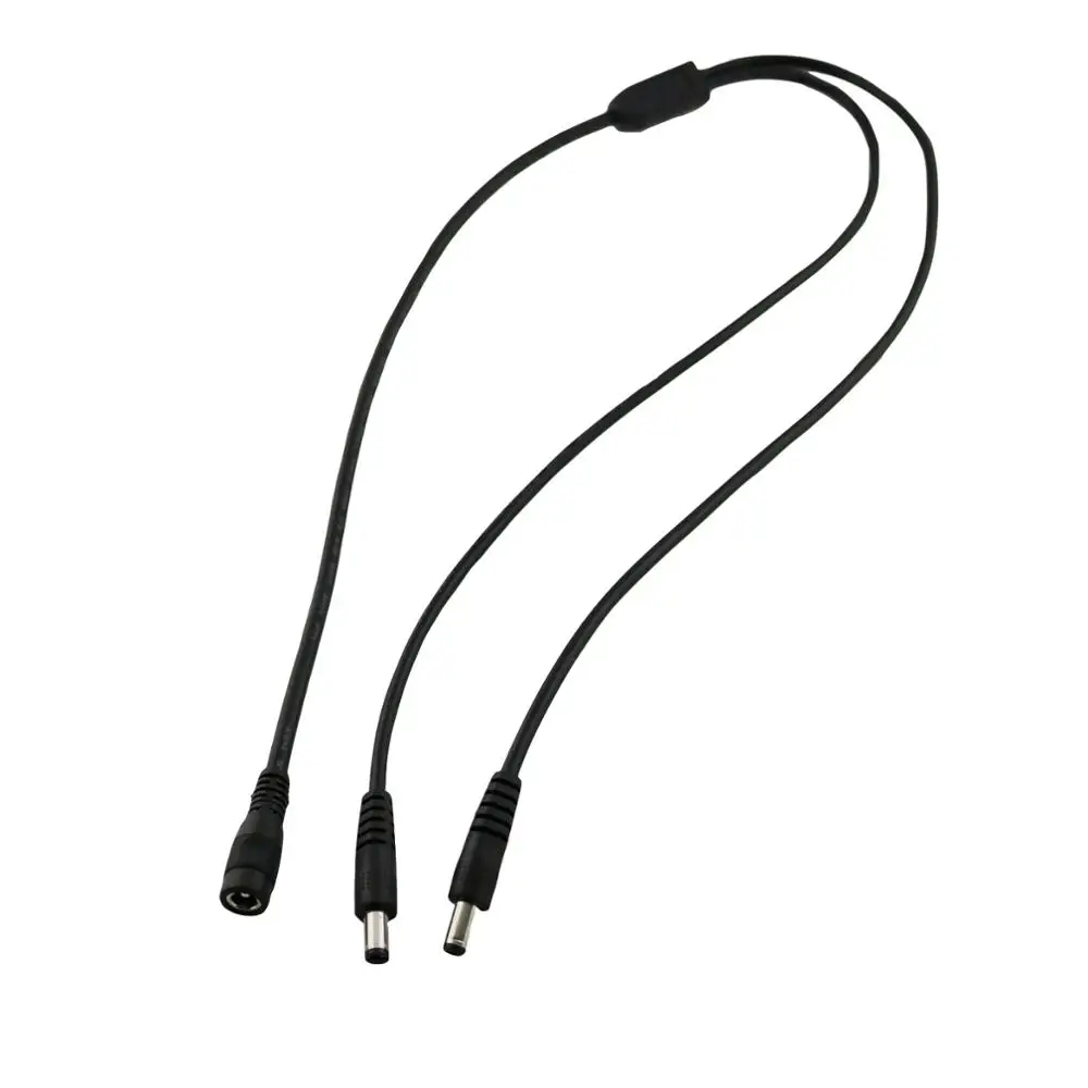 1 كابل تمديد طاقة تيار مستمر ، 5.5 مللي متر × 2.5 مللي متر أنثى إلى مزدوج 5.5 × 2.5 مللي متر ذكر Y ، كابل موصل CCTV 10A 70 سنتيمتر