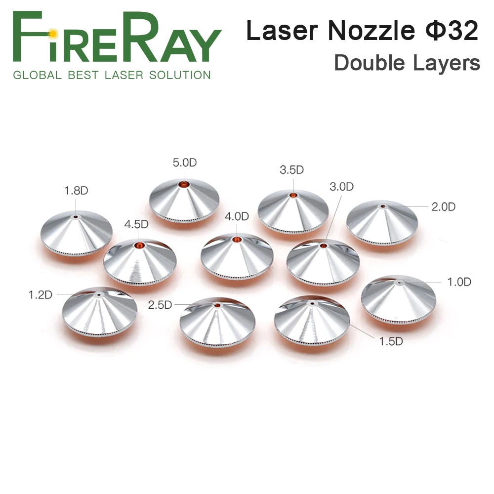 FireRay Dia.32mm Laser Düse Einzelne Doppel Schicht Kaliber 0,8-5,0 Gewinde M14 für Faser Laser Schneiden Kopf