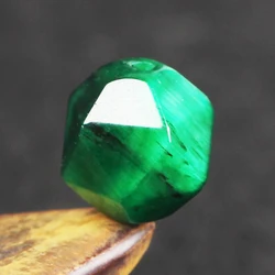 4A Natural Green Tigerite Tiger Eye Stone Eagle Eye Diamond Cut Single Bead DIY Beads Jewelry Making