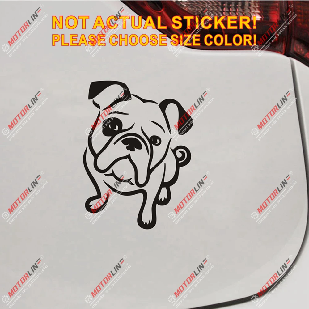 

British Bulldog English Decal Sticker Car Vinyl pick size color no bkgrd b